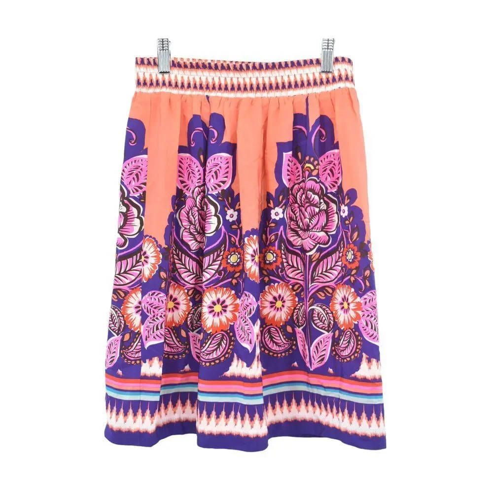 Anthropologie Edme' & Esyllte 100% Silk A-Line‎ Skirt Size 4